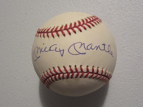 MICKY MANTLE SIGNED BASEBALL WITH COA