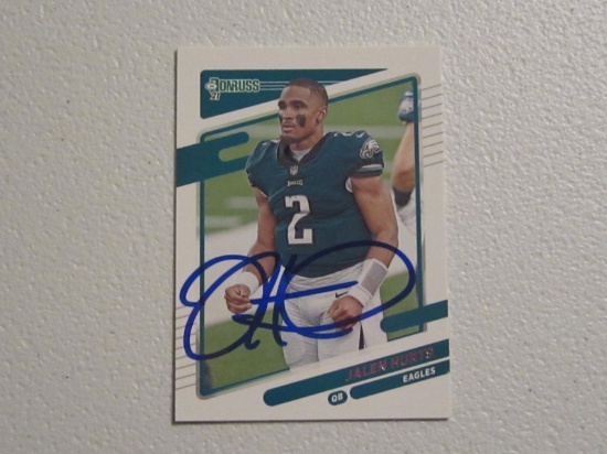 JALEN HURTS SIGNED TRADING CARD WITH COA