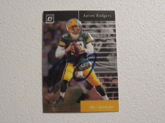 AARON RODGERS SIGNED TRADING CARD WITH COA