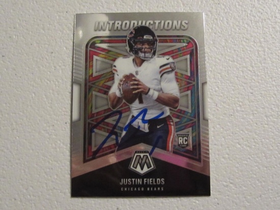 JUSTIN FIELDS SIGNED ROOKIE CARD WITH COA BEARS