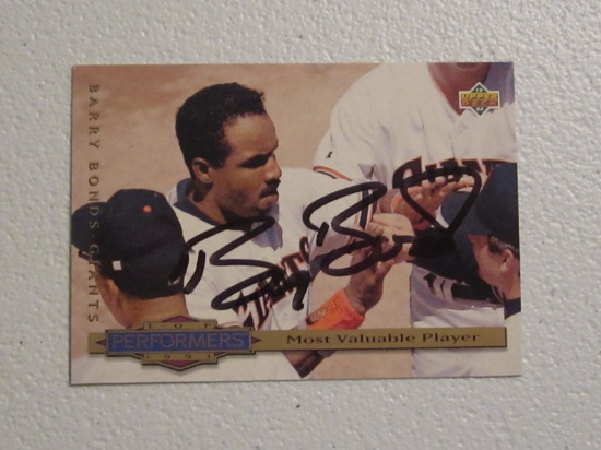 BARRY BONDS SIGNED TRADING CARD WITH COA