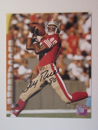 JERRY RICE SIGNED 8X10 PHOTO WITH COA