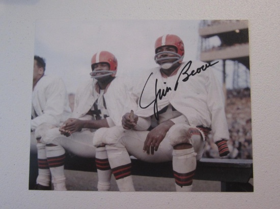 JIM BROWN SIGNED 8X10 PHOTO WITH COA