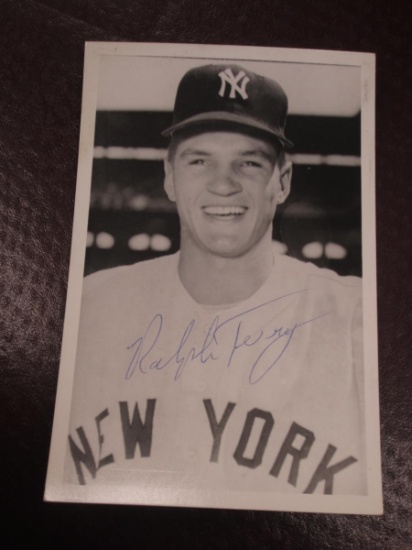 RALPH TERRY SIGNED BW POST CARD COA