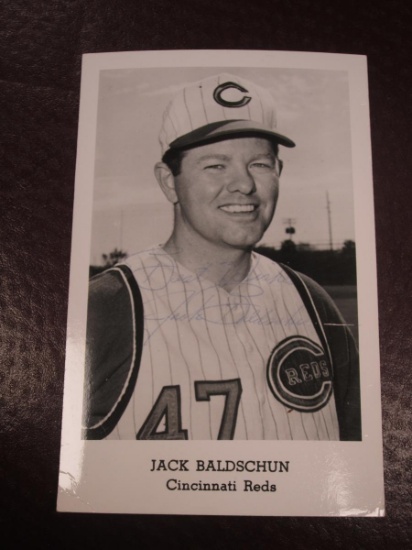 JACK BALDSCHUN SIGNED BW POST CARD COA