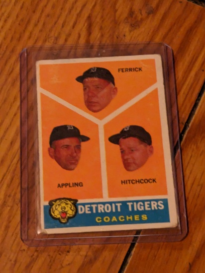 1960 Topps Baseball Card Luke Appling, Tom Ferrick, Billy Hitchcock Detroit