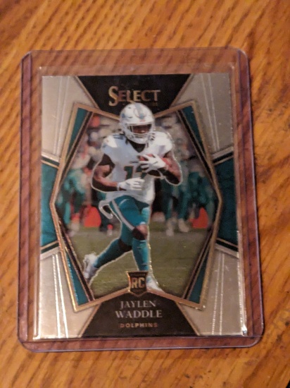 Jaylen Waddle Dolphins Signed 2021 Panini Select 148 RC/Rookie