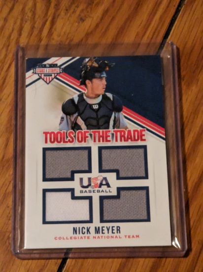 NICK MEYER 2018 STARS & STRIPES TOOLS OF THE TRADE ROOKIE QUAD JERSEY PATCH