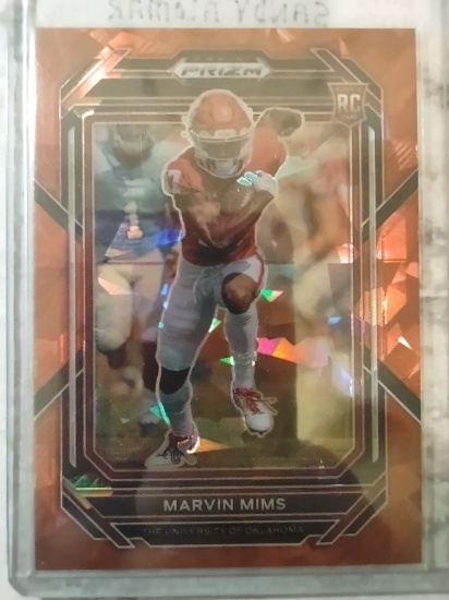 2023 Prizm Draft Picks Red Cracked Ice Rookie Marvin Mims #146