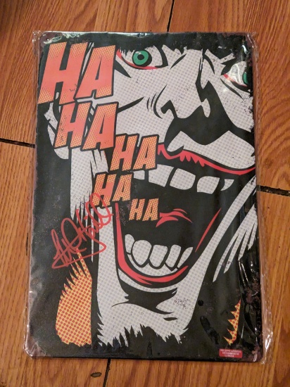 Mark Hamill Autographed Signed Metal Joker Sign with coa