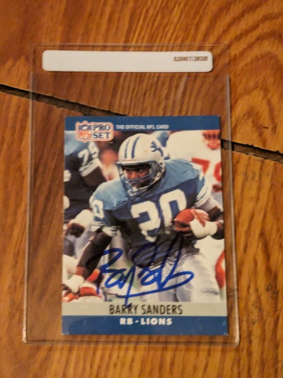 Barry Sanders autographed card w/coa