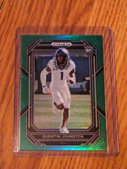 Quentin Johnston, 2023 Panini Prizm, Green Prizm, Los Angeles Chargers, RC