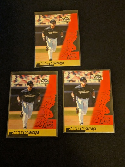 x3 lot all being 1996 Topps Laser Die-cut Baseball Card #106 Andres Galarraga Rockies