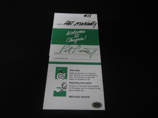 Pat Moriarty signed locker tag CAS COA