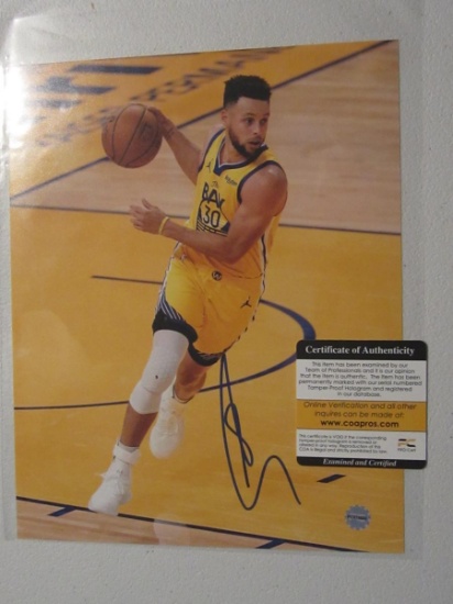 STEPHEN CURRY SIGNED 8X10 PHOTO WITH COA