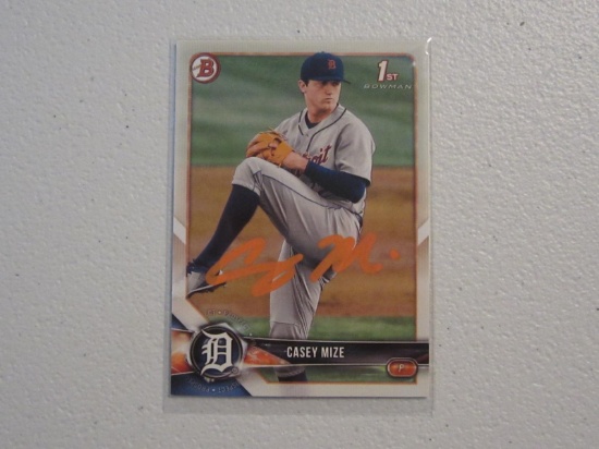 CASEY MIZE SIGNED ROOKIE CARD WITH COA