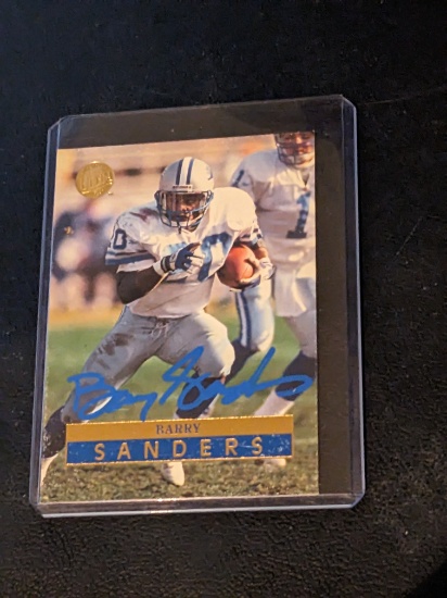 Barry Sanders autographed card w/coa