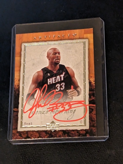 Alonzo Mourning autographed card w/coa
