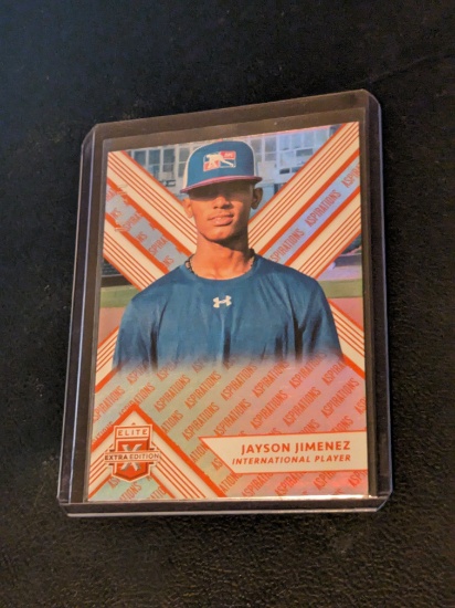 Red insert 084/100 2018 Elite Extra Edition #187 Jayson Jimenez