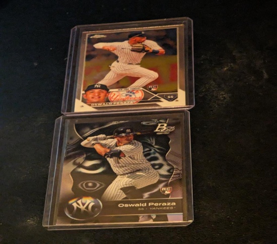 x2 Oswald Peraza lot includes Bowman Chrome see pictures
