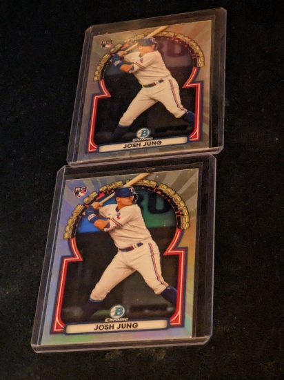 x2 2023 BOWMAN CHROME JOSH JUNG parallel REFRACTOR ROYF-9 lot