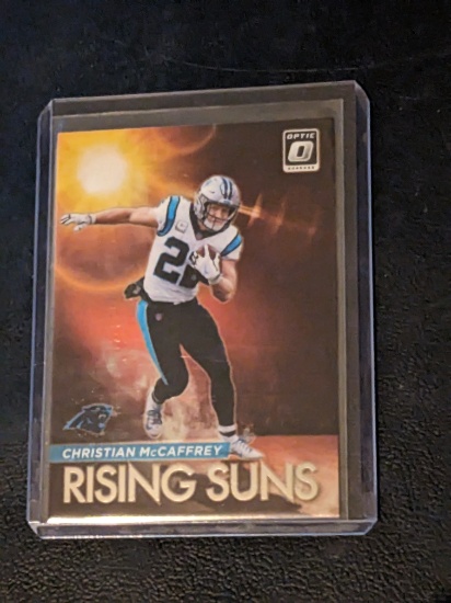 Christian McCaffrey 2021 Donruss Optic Rising Suns #RS-6 Carolina Panthers