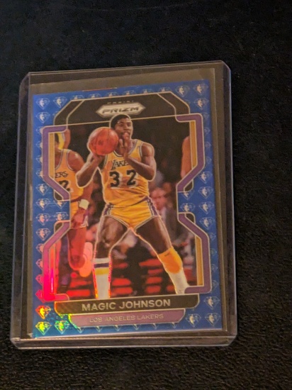 MAGIC JOHNSON 2021-22 Panini PRIZM BLUE DIAMOND 75th Anniversary #248 Lakers