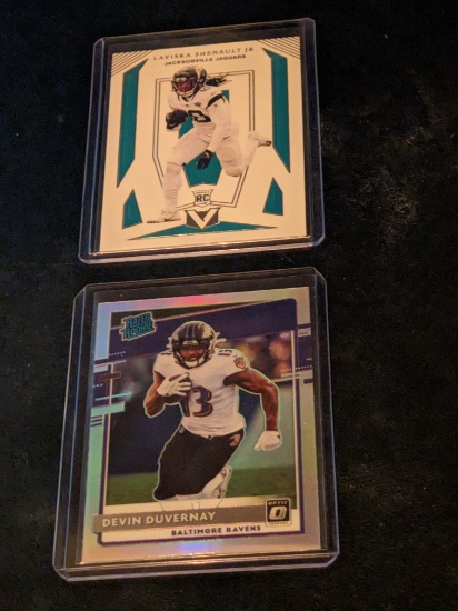 x2 NFL WR lot includes devin duvernay silver Rated Rookie and Laviska Shenault JR rc