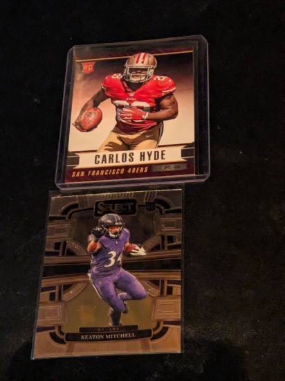 x2 RB lot RC/Rookies being carlos hyde and keaton mitchell