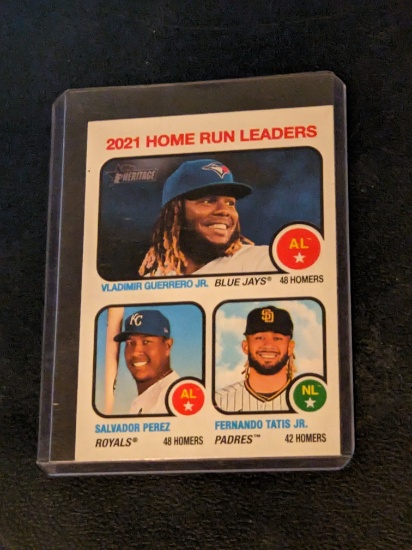Guerrero Jr. - Perez & Tatis Jr. 2022 Topps Heritage #68 Home Run Leaders 2021