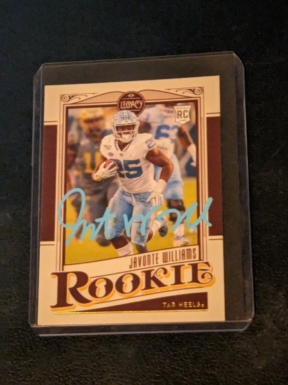 Javonate Williams autographed card w/coa