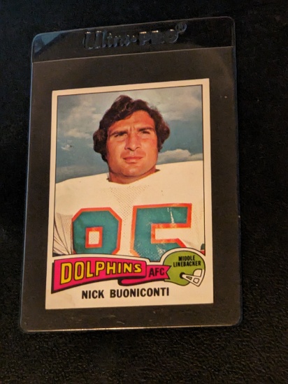 1975 Topps Football Card Nick Buoniconti #345