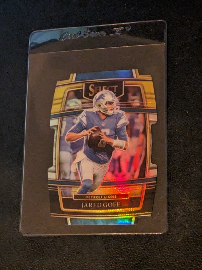 2021 Panini Select Jared Goff Black and Gold Prizm Die Cut #13