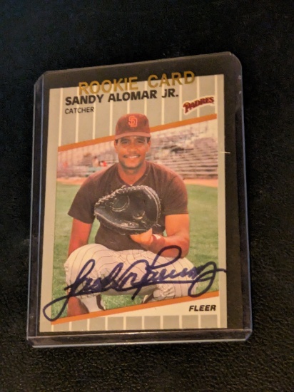 Sandy Alomar JR autographed card w/coa