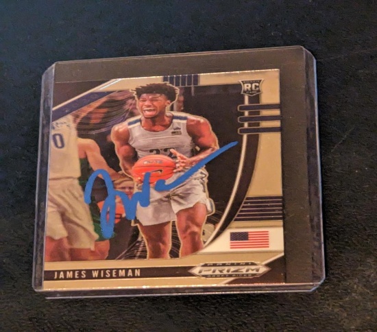 James Wiseman autographed card w/coa RC/Rookie