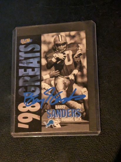 Barry Sanders autographed card w/coa