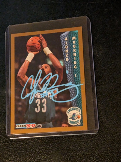 Alonzo Mourning autographed card w/coa