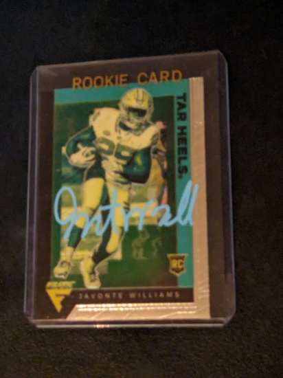Javonte Williams RC autographed card w/coa