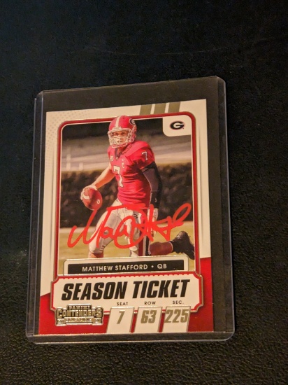 Matthew Stafford autographed card w/coa