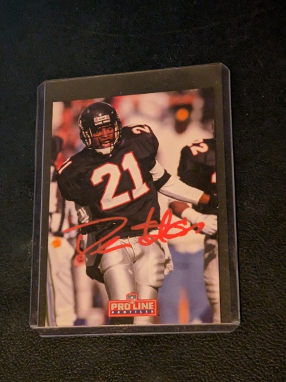 Deion Sanders autographed card w/coa