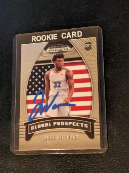 James Wiseman RC/Rookie autographed card w/coa