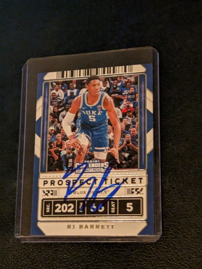 RJ Barrett autographed card w/coa