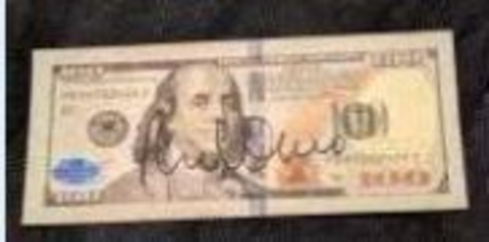 Robert De-Niro Autographed $100 Prop Money with coa
