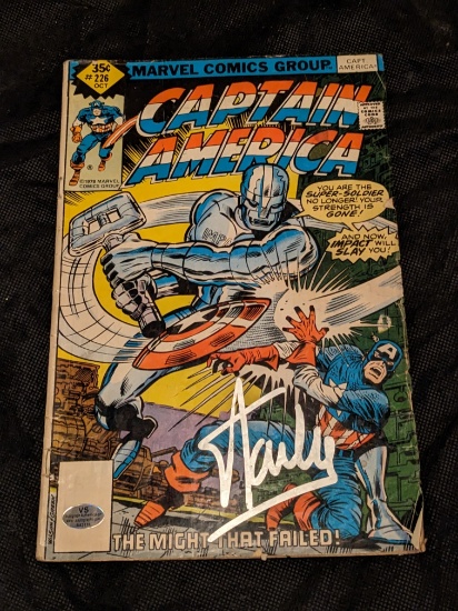 Stan Lee autographed Captain America comic with coa
