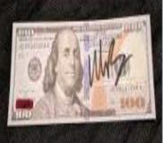 MrBeast Autographed Signed Movie Prop $100 Bill with coa