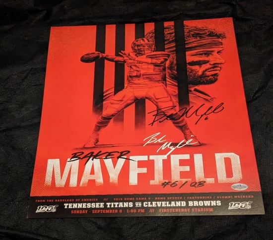 Baker Mayfield Autographed 11x17 Promotional Poster with coa
