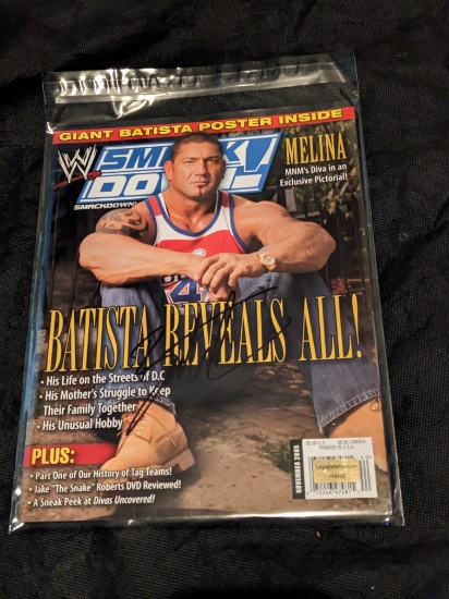 Dave Batista Auto SIgned Magazine with coa