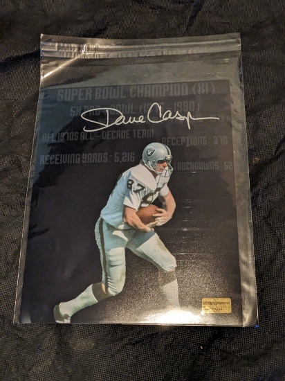 Dave Casper Auto Signed 8x10 Photo with coa
