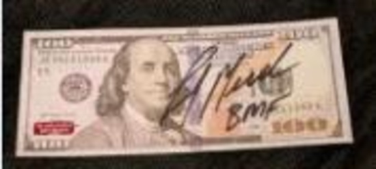 Demetrius Flenory Jr " Lil Meech" Autographed Signed Movie Prop $100 Bill with coa