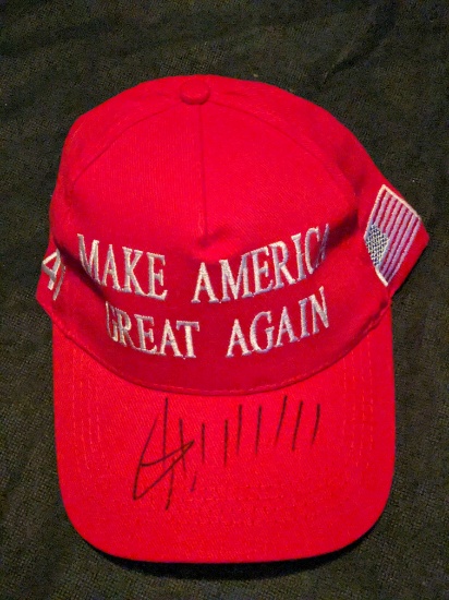 Donald Trump autographed "make america great again" cap with coa